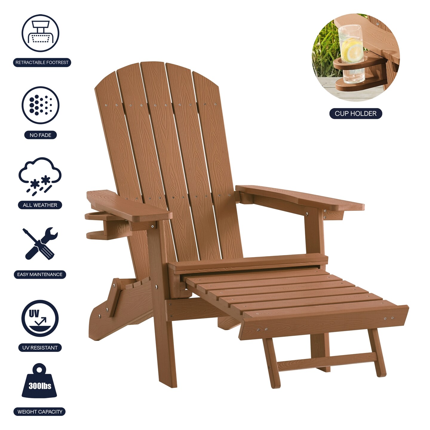 Taven Adirondack Chair With Cup Holder