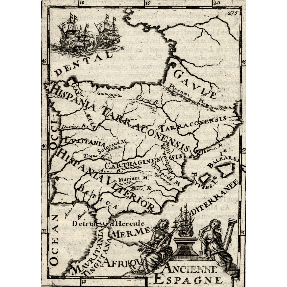 17Th Century Map Of Ancient Spain. From The Book Description De Lunivers Pubished 1683. By Ken Welsh / Design Pics