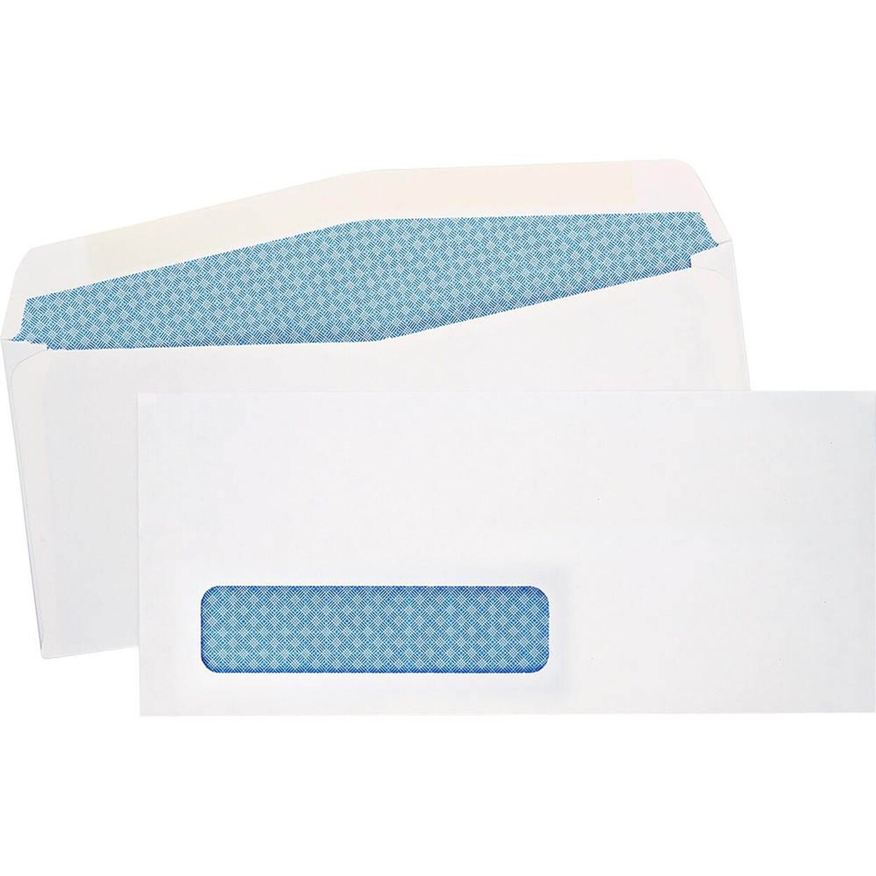 Quality Park   Security Window Envelopes - Single Window- 4 1by8&#x22;W x 9 1by2&#x22; L- 24 lb - Gummed - Wove - White