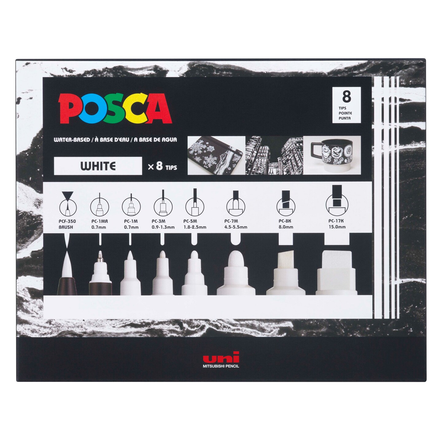 Posca Fine Tip Paint Marker Set, 8 Colors