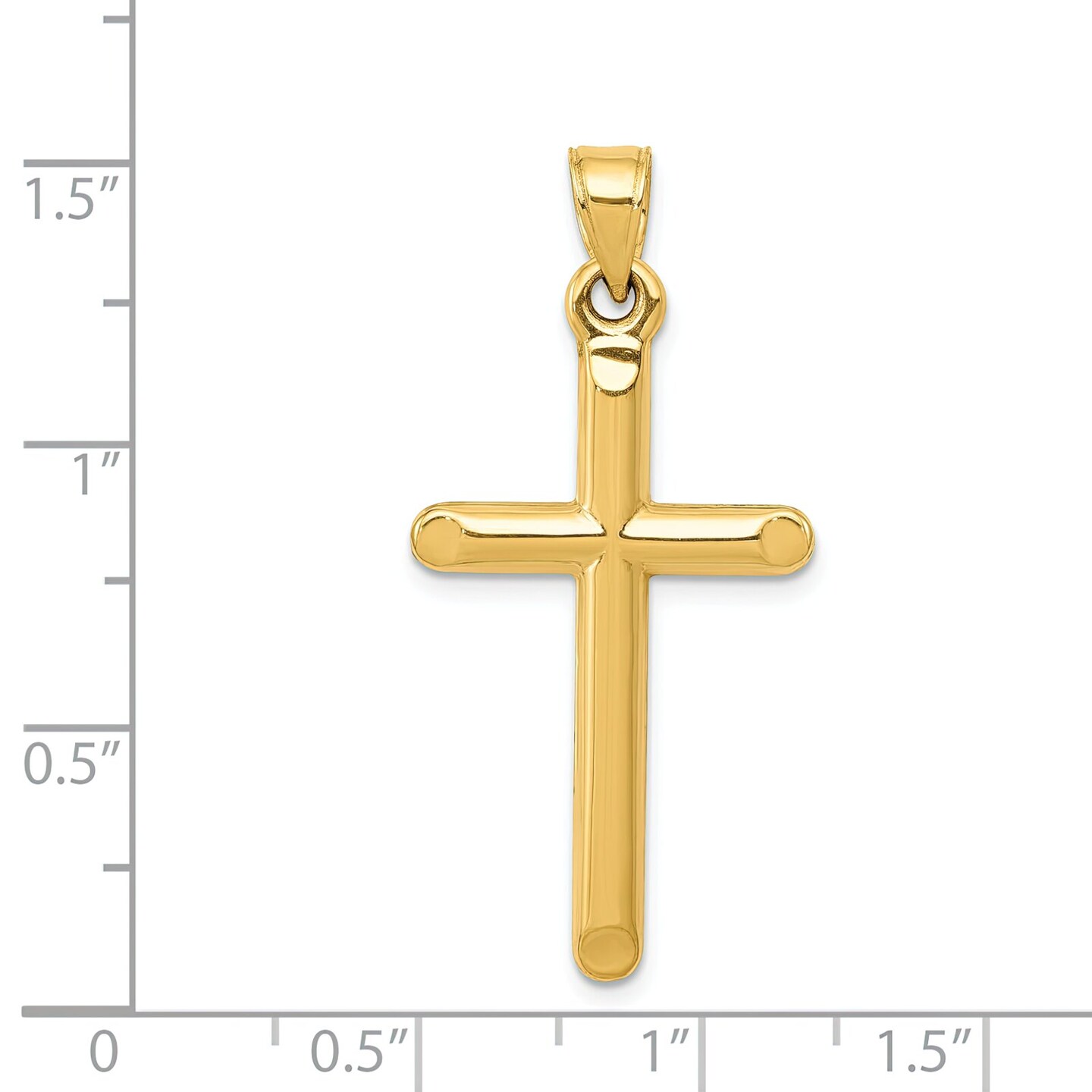 14K Yellow Gold Cross Pendant Charm Religious Jewelry 35 X 17mm