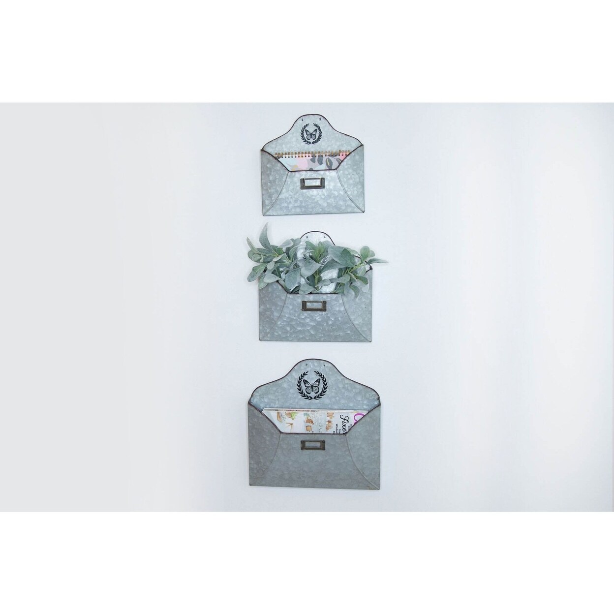 TX USA Corporation Home Decorative Galvanized Envelope Wall Pockets