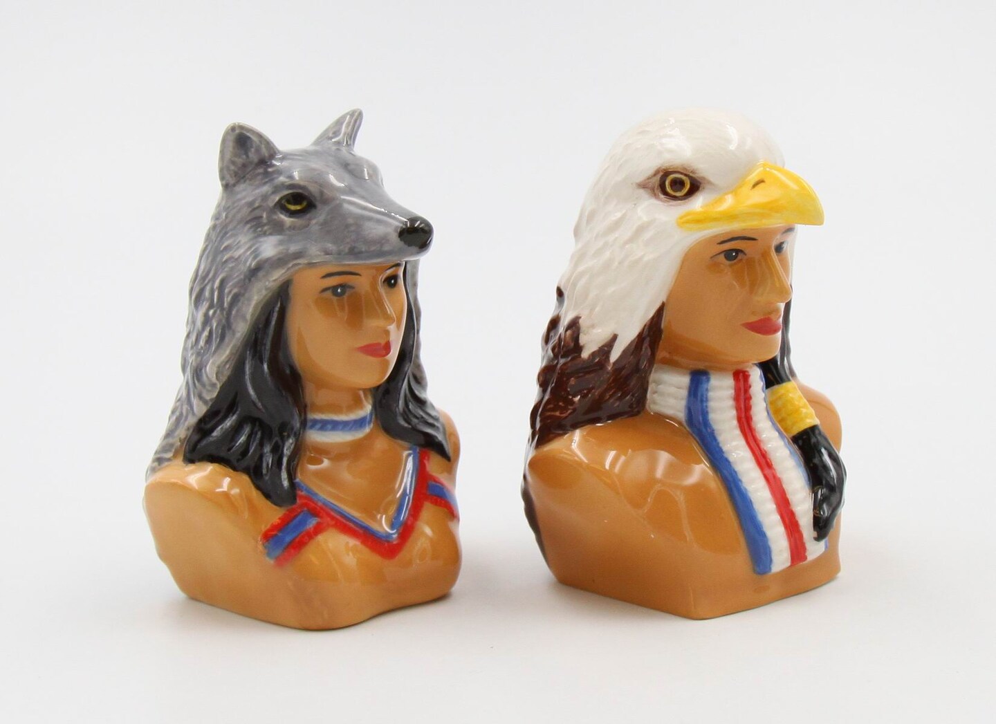 Ceramic Native American Indian Salt And Pepper Shakers, Home D&#xE9;cor, Gift for Her, Gift for Mom, Kitchen D&#xE9;cor