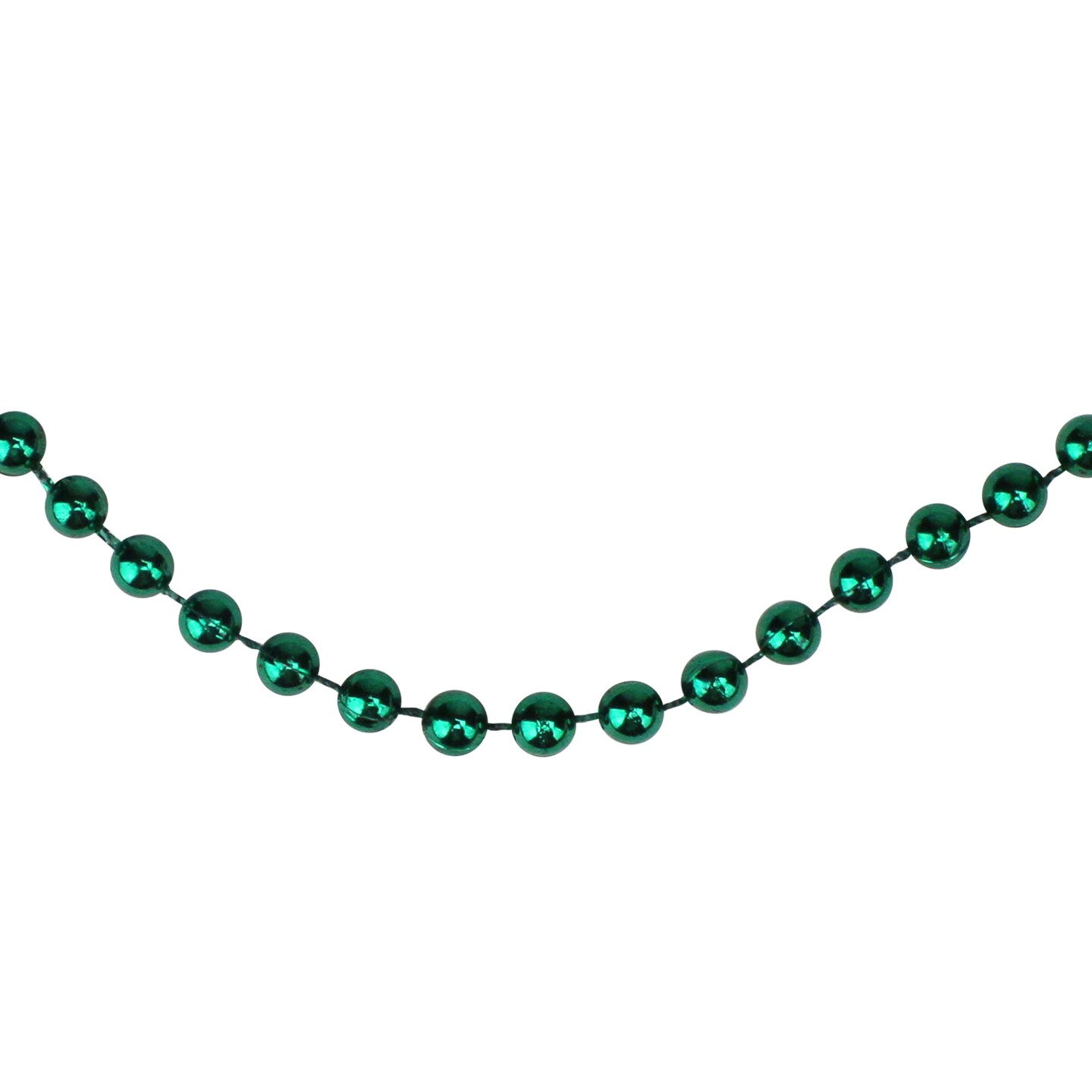 Northlight Shiny Metallic Faceted Beaded Christmas Garland - 15&#x27; x .25&#x22; - Green