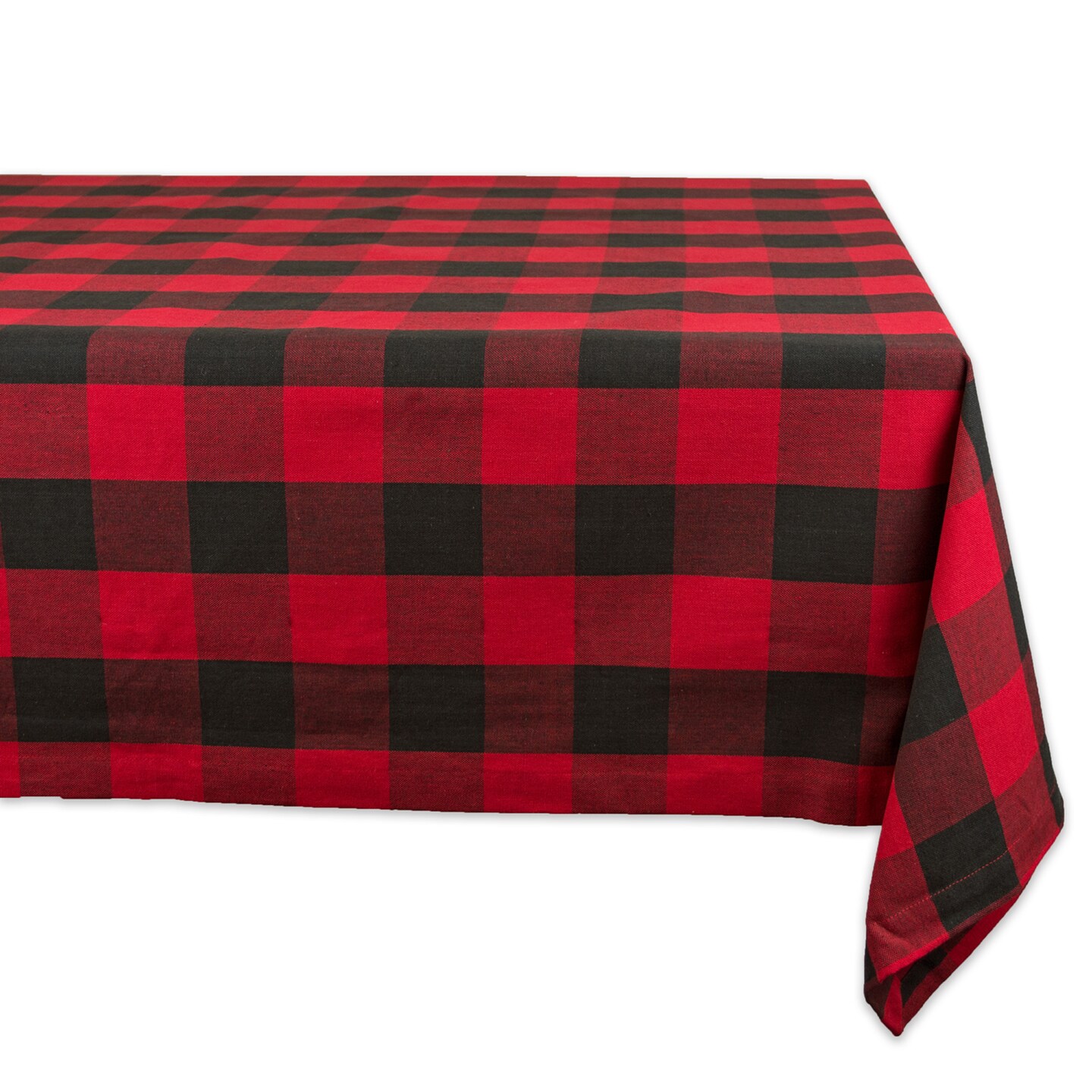 CC Home Furnishings Red and Black Buffalo Plaid Rectangular Christmas Tablecloth 60&#x22; x 104&#x22;