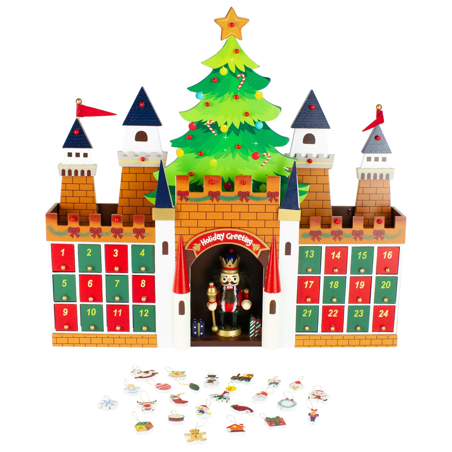 Northlight 20.5&#x22; Nutcracker Castle Christmas Advent Calendar Decoration