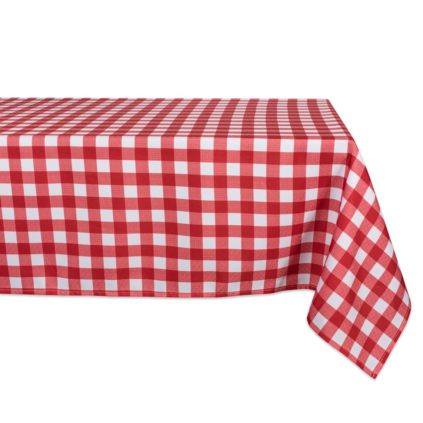 Contemporary Home Living 120" Red and White Checkered Rectangular Outdoor Tablecloth