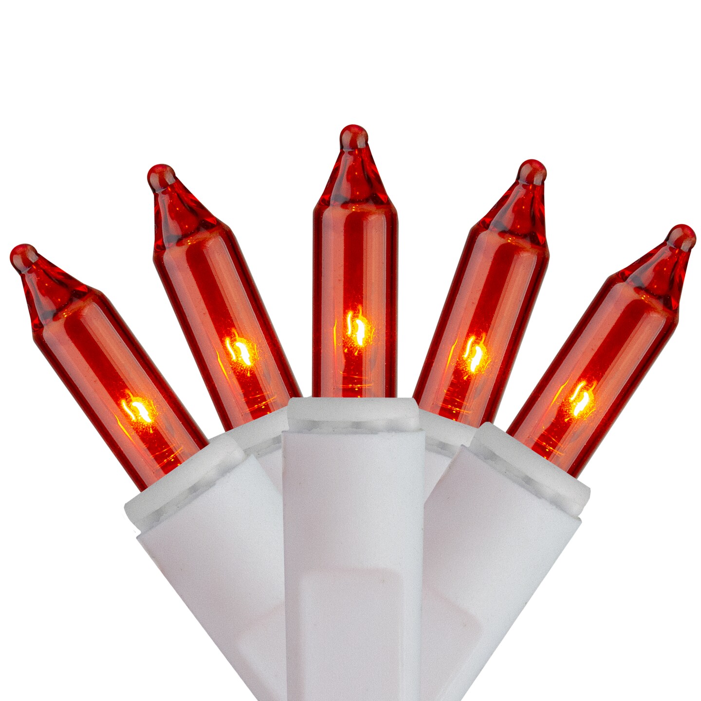 Hofert Everglow Icicle Christmas Lights - Amber Orange - White Wire - 100ct