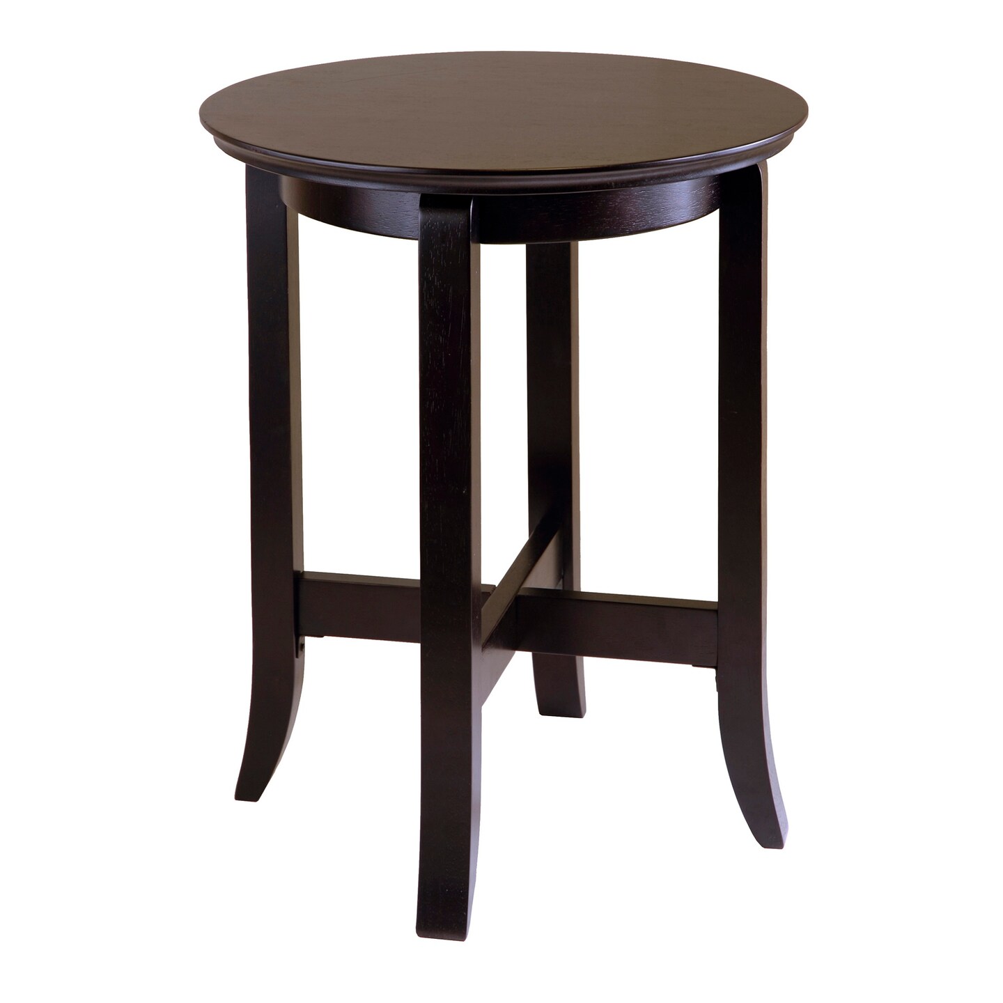 Contemporary Home Living 21.75” Dark Espresso Brown Circular Toby End Table