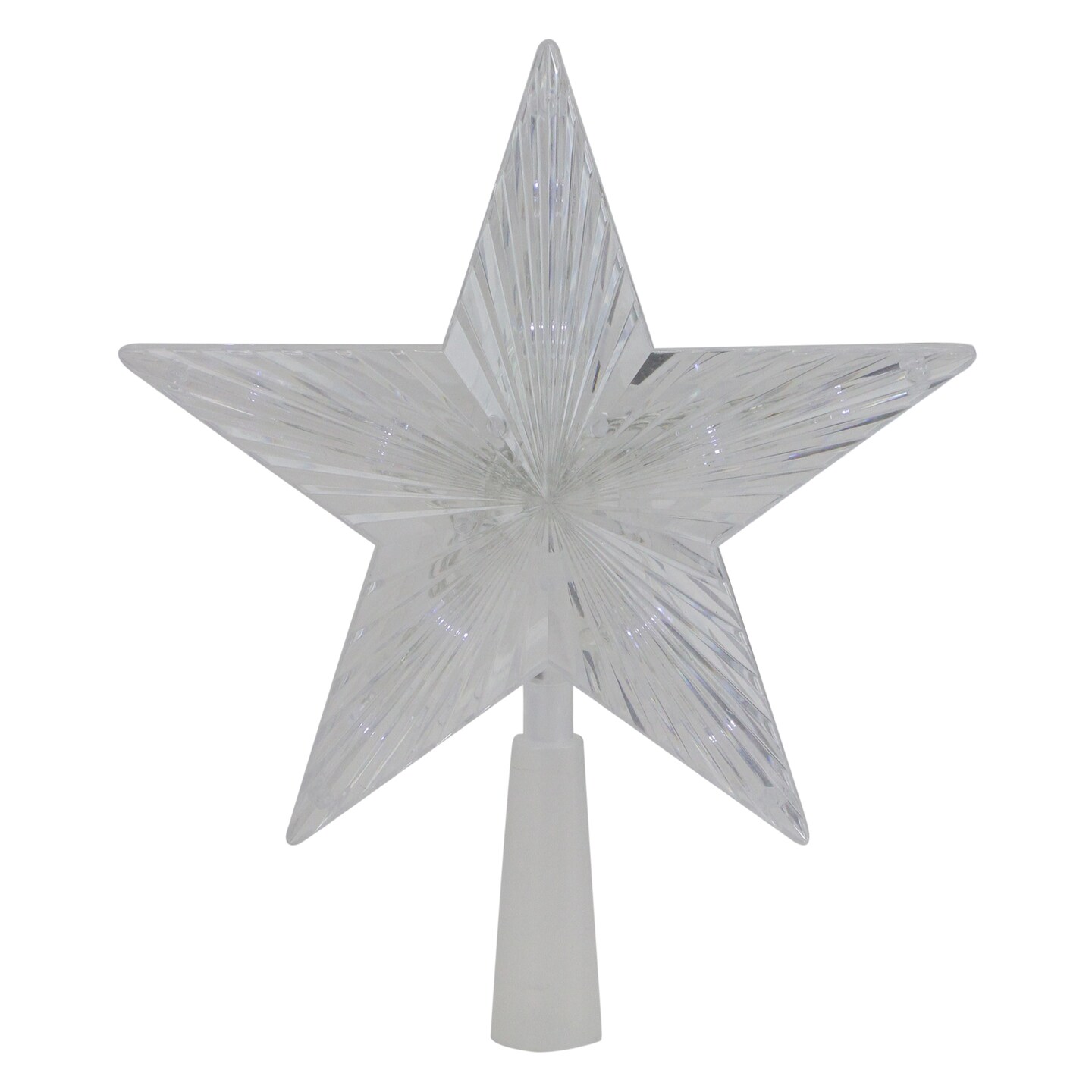 Northlight 8&#x22; Pre-Lit Clear Crystal Star Christmas Tree Topper - Clear LED Lights