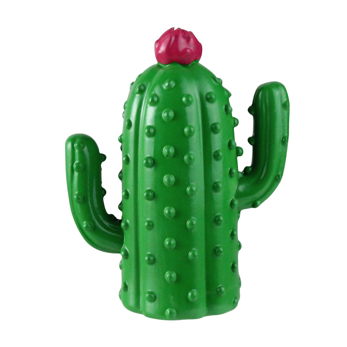 Wild Eye 4&#x22; Green and Red Cactus Resin and Metal Novelty Handheld Bottle Opener