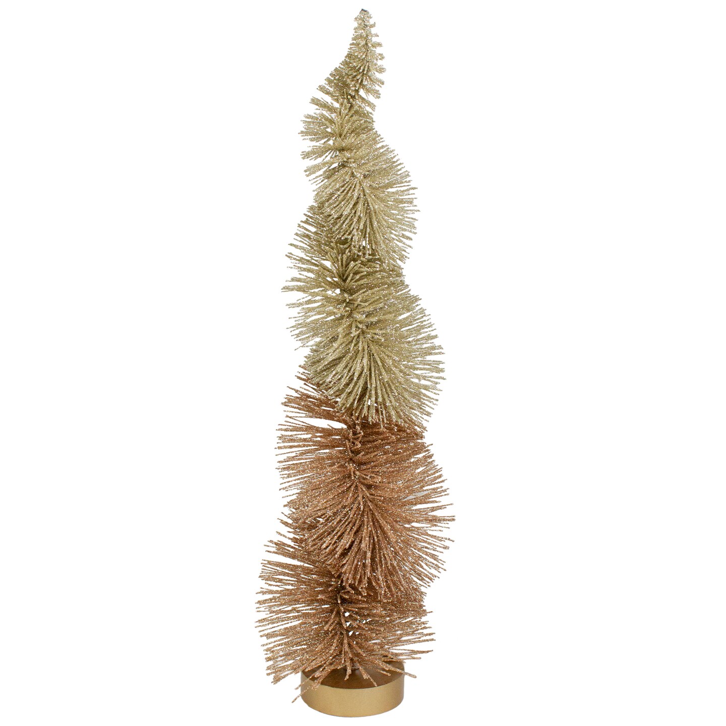 Northlight Glittered Spiral Sisal Christmas Tree Decoration - 14" - Gold Finish