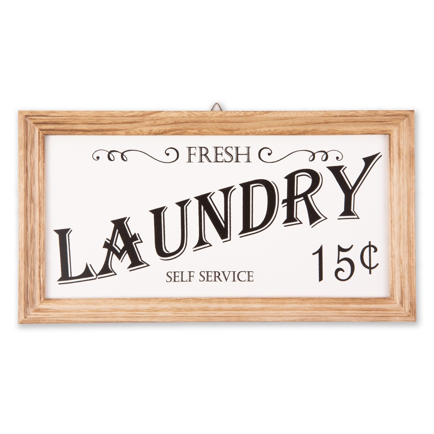 Contemporary Home Living 14&#x22; Brown and White Laundry Rectangular Farmhouse Sign