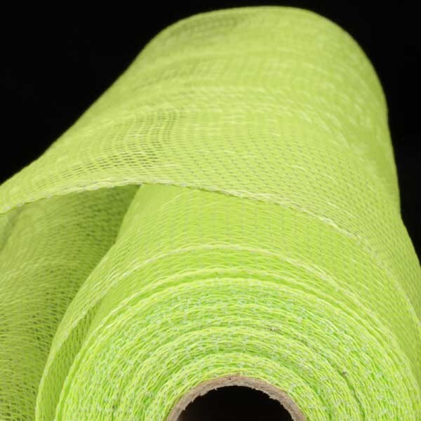 The Ribbon People Lime Green and Silver Decorating Mesh Craft Ribbon 21&#x22; x 40 Yards