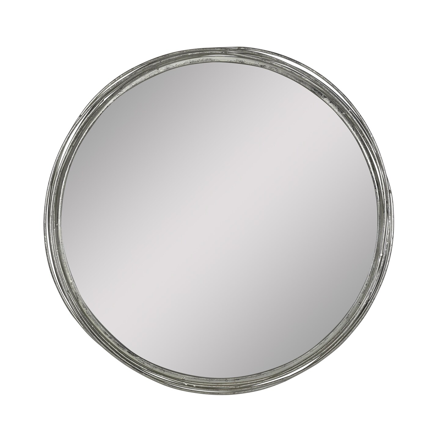 Contemporary Home Living 29.50&#x22; Foiled Silver Rounded Wall Mirror