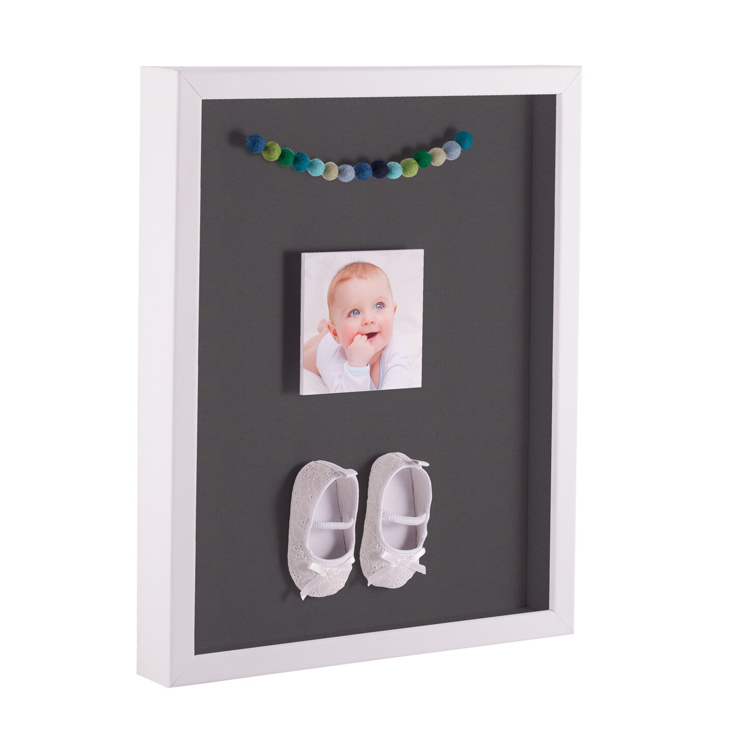 ArtToFrames 14x18 Inch Shadow Box Picture Frame, with a Satin White 1.00" Wide Shadowbox frame and Super White Mat Backing (4655)