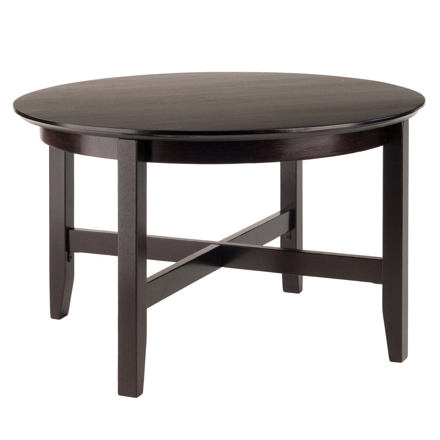 Contemporary Home Living 30" Dark Espresso Elegant Toby Round Shaped Coffee Table
