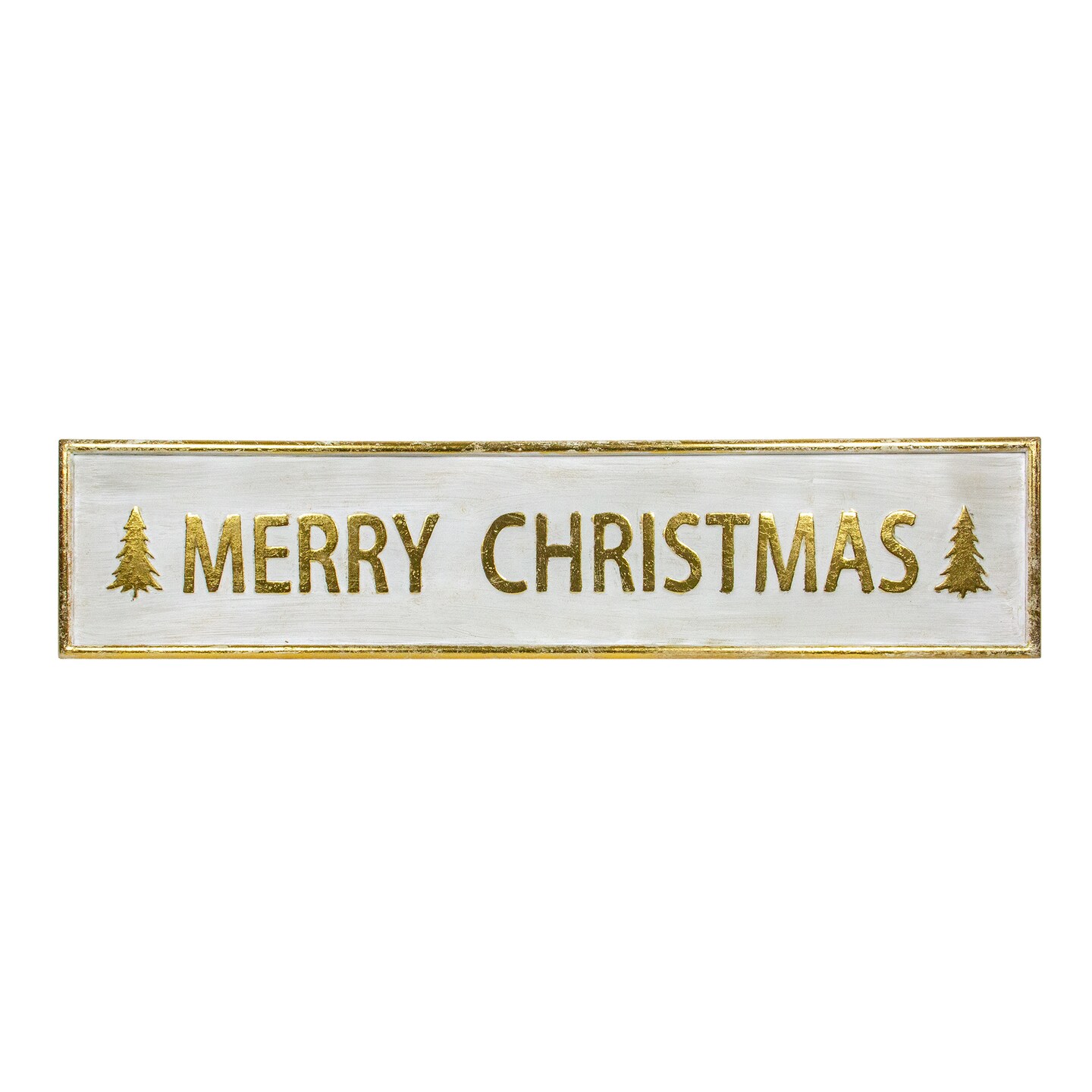 Northlight 48&#x22; Metallic Gold Merry Christmas Metal Wall Sign