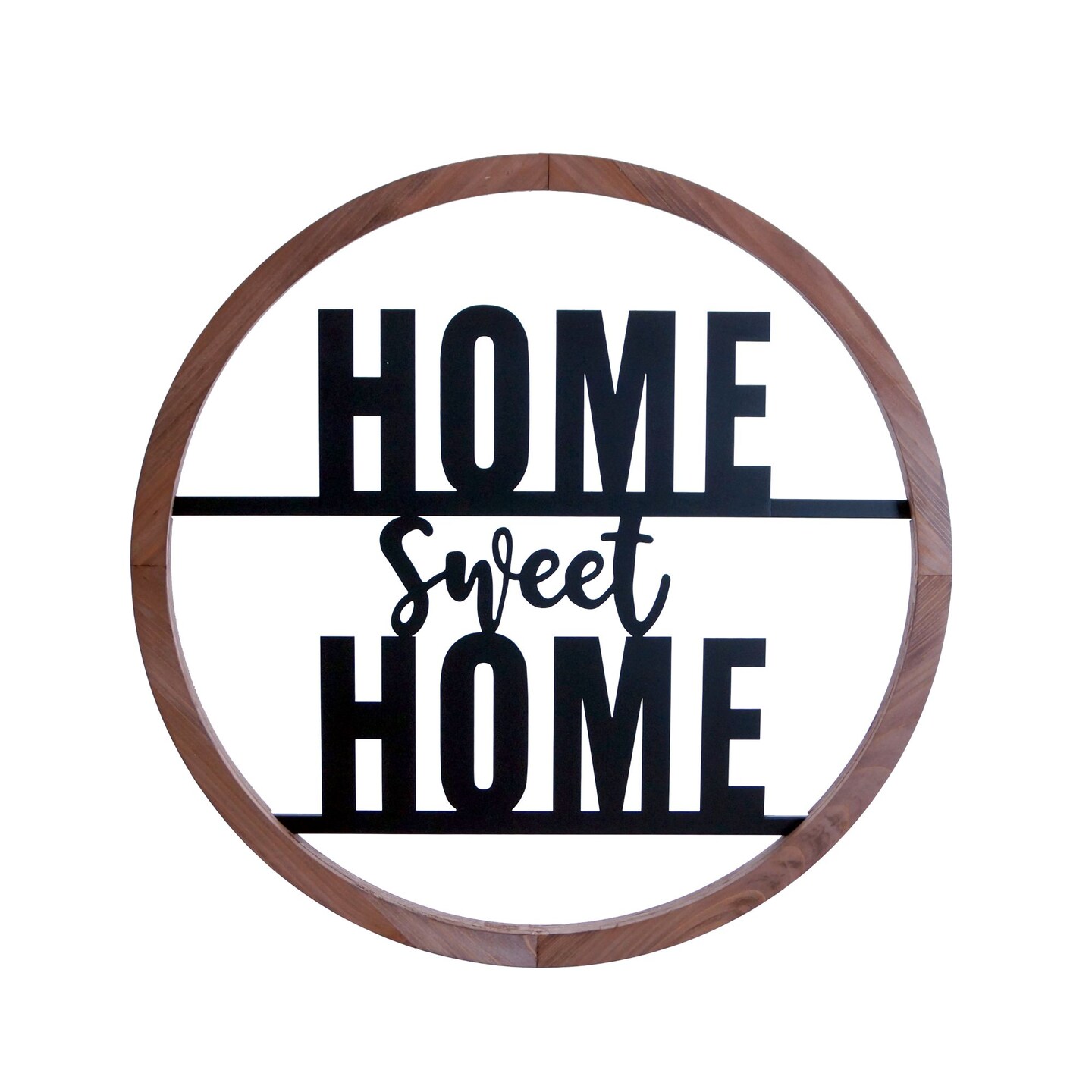 Creative Design 22" White and Black Antique Circular "Home Sweet Home" Wall Sign