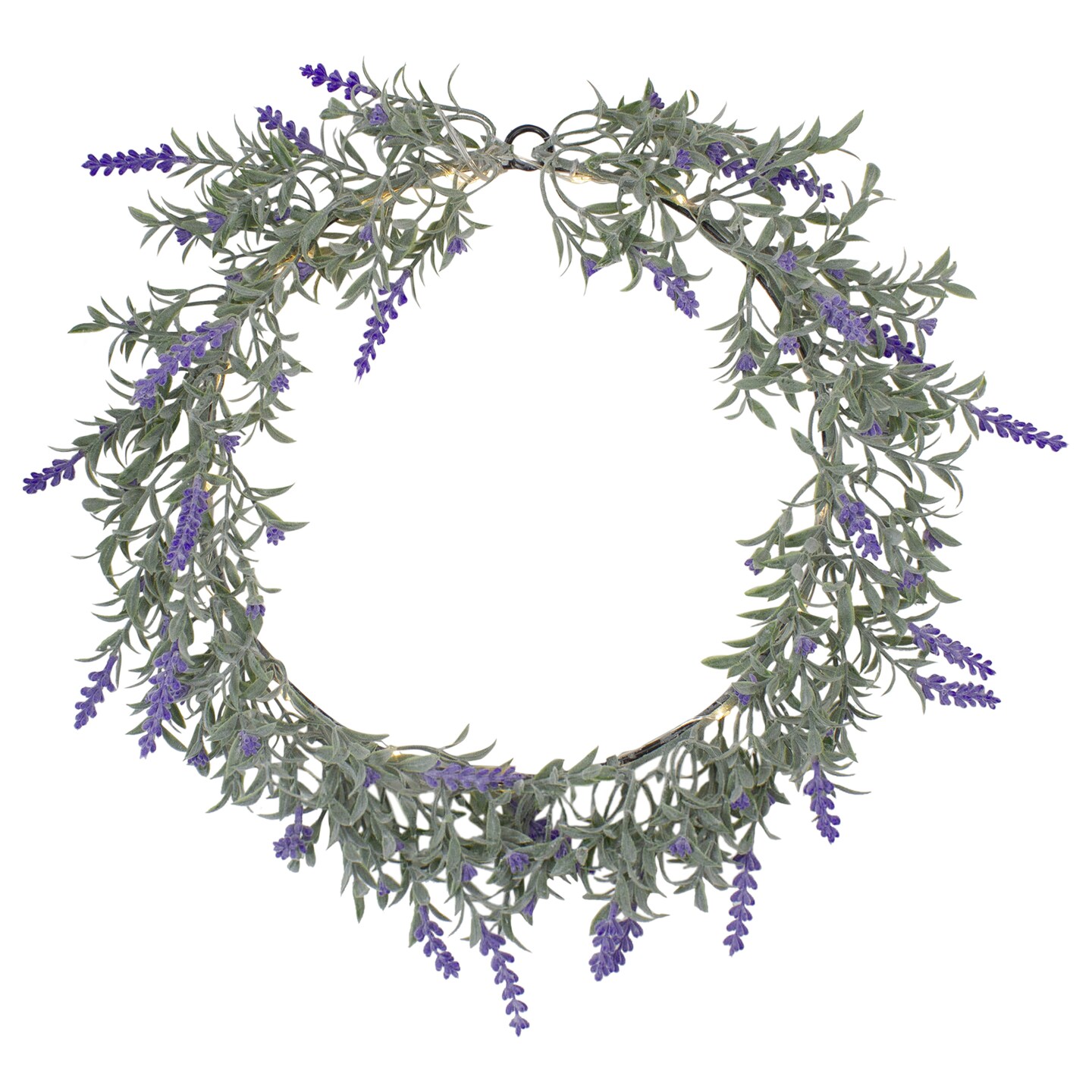 Northlight Pre Lit Battery Operated Spring Wreath - 16" - White LED Lights