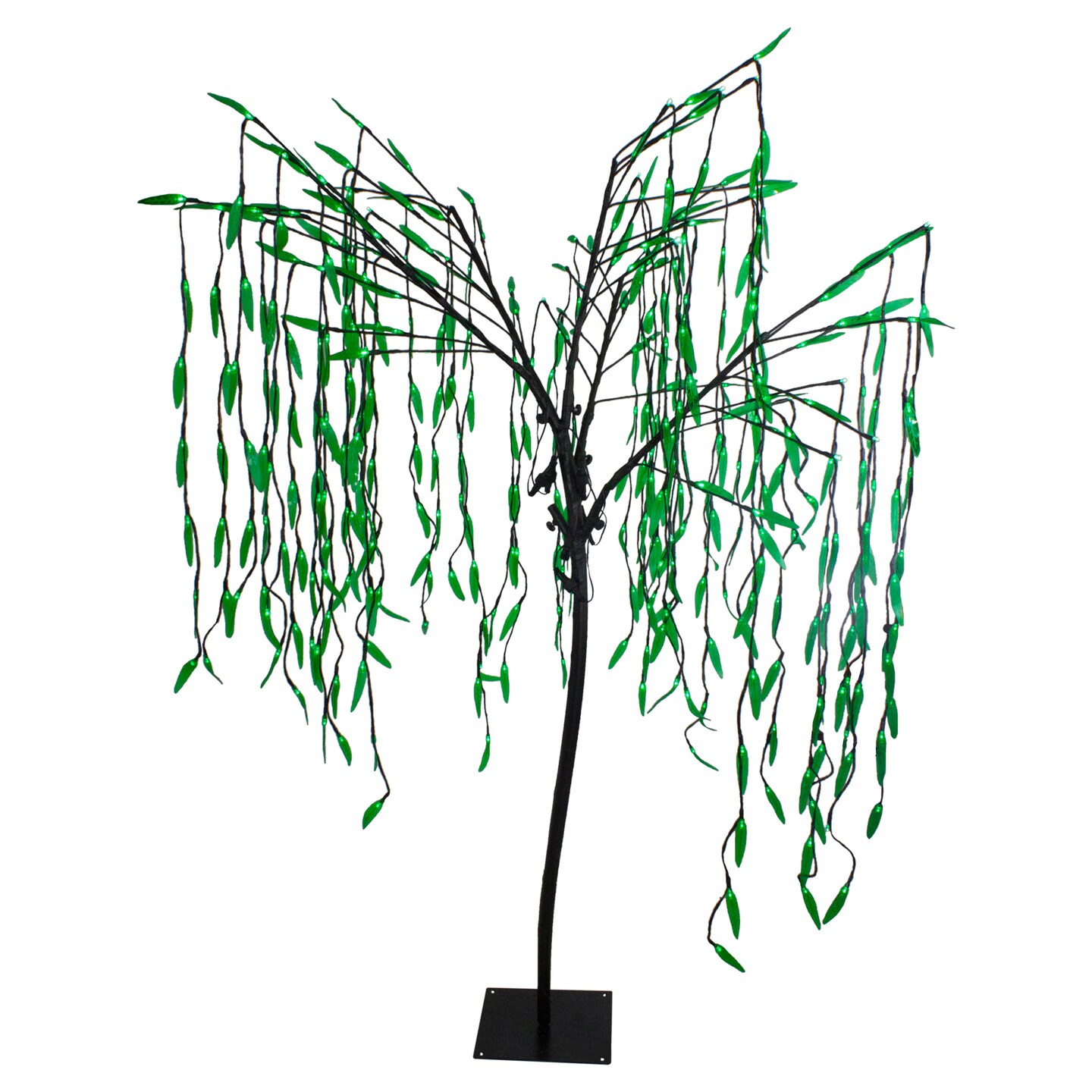 Northlight LED Lighted Willow Tree Outdoor Christmas Decoration - 6&#x27; - Green Lights