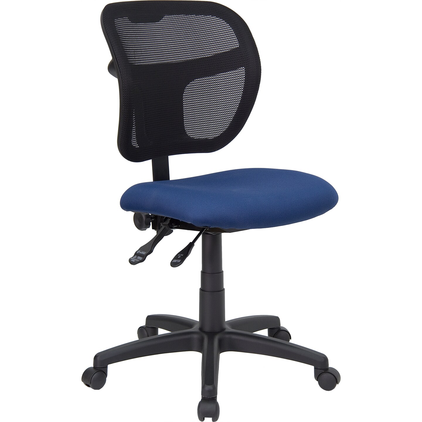 Flash Furniture 41.25&#x22; Black and Navy Blue Contemporary Back Height Adjustable Swivel Task Office Chair