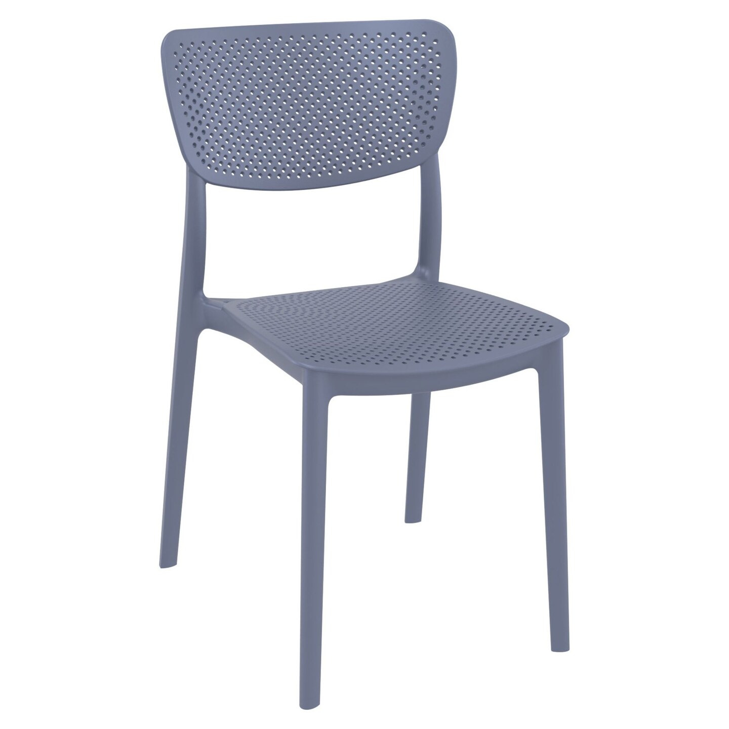 Luxury Commercial Living 33" Gray Stackable Patio Dining Chair