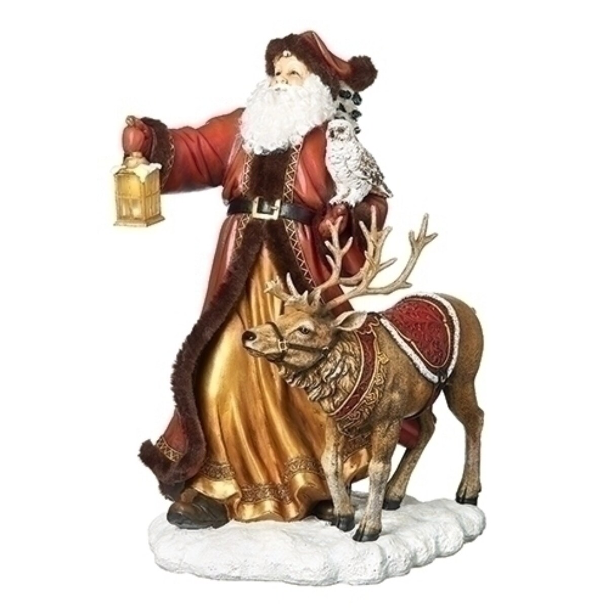 Roman 19&#x22; Pre-Lit LED Santa with Reindeer Christmas Figurine