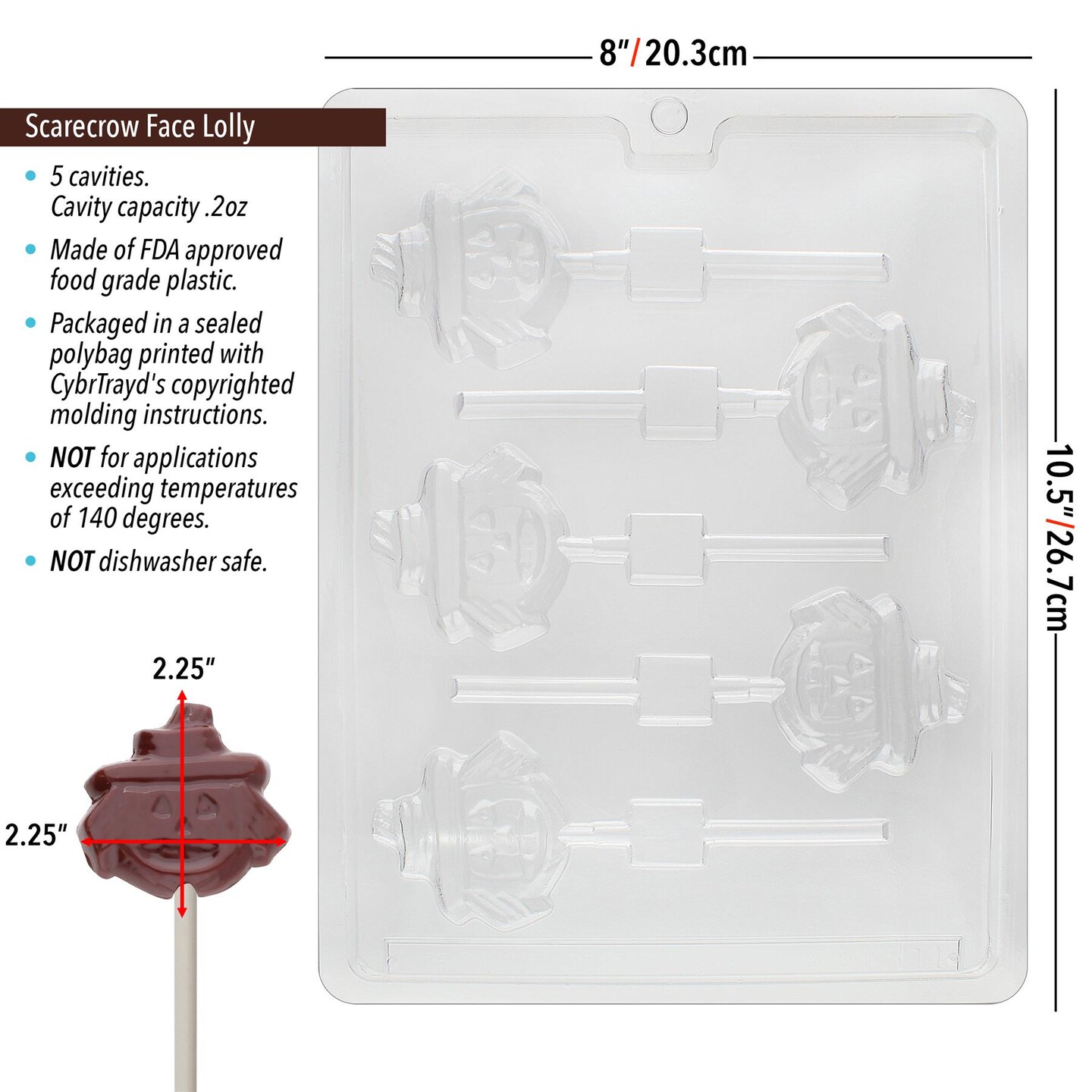 Chocolate Mold Face Scarecrow Lolly