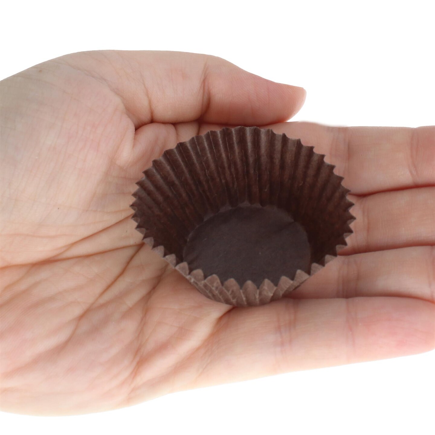 Size #6 Glassine Candy Paper Cups Brown &#x2013; 1-1/4&#x201D; Base, 7/8&#x201D; Wall