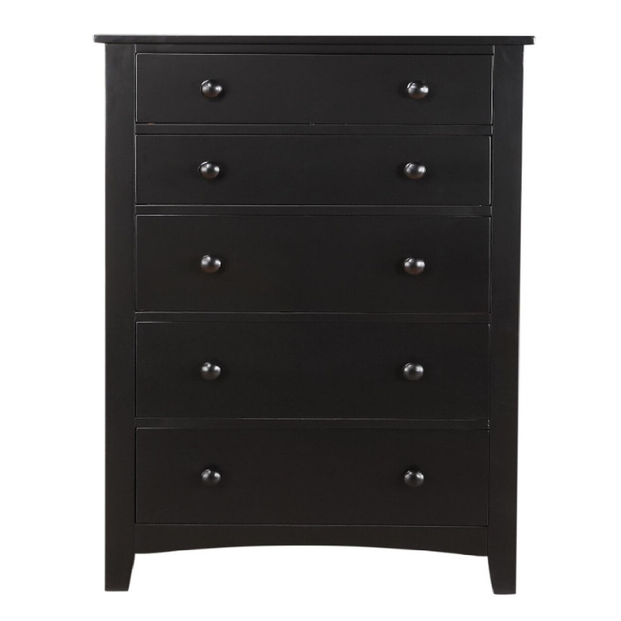 Saltoro Sherpi Pine Wood With Varied Size 5 Drawer Chest, Black-