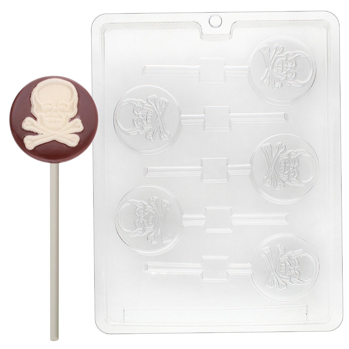 Hard Candy Skull Lollipop Mold & Sticks