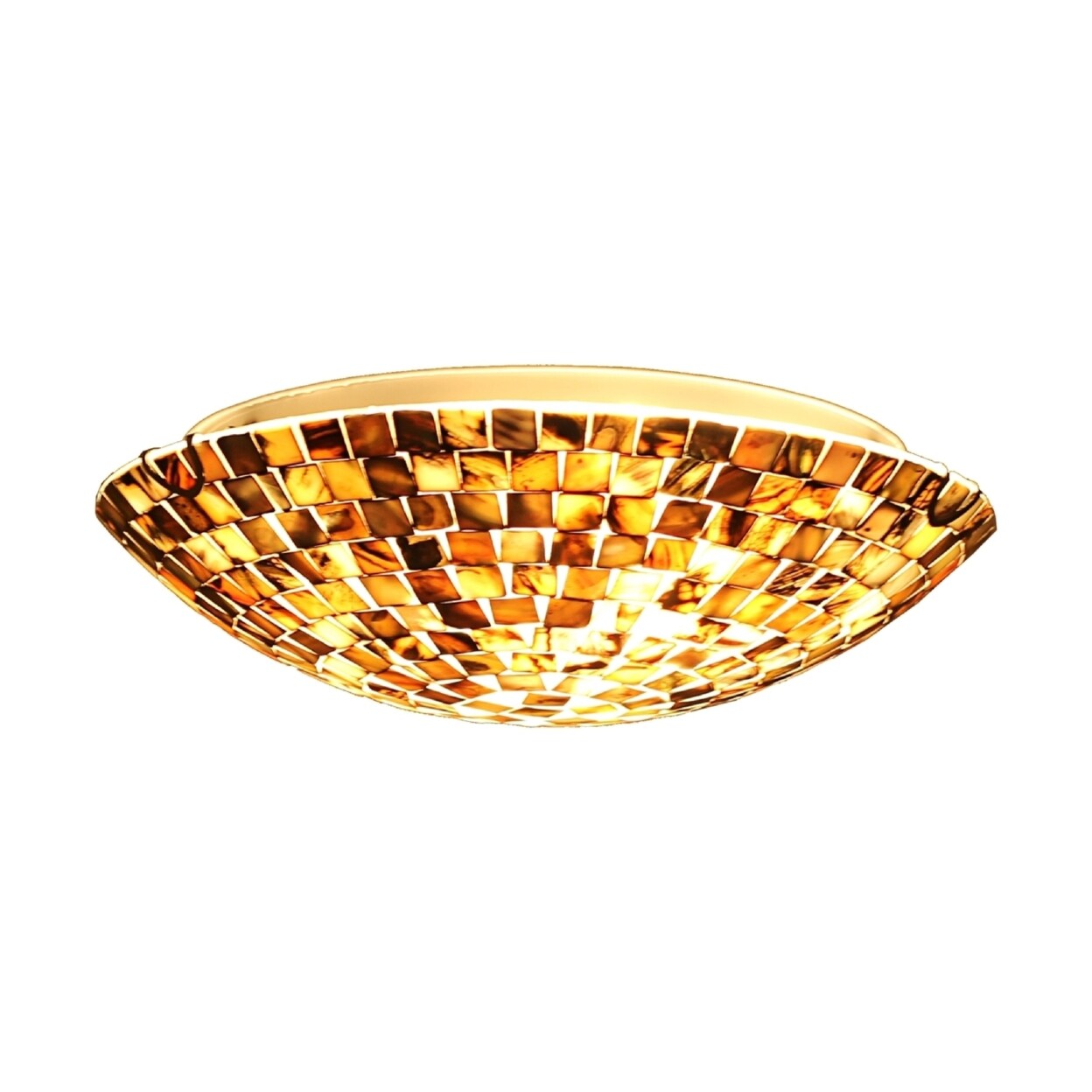 CHLOE Lighting   CROWN Mosaic-Style 2 Light Ceiling-Flush Fixture 12&#x22; Wide