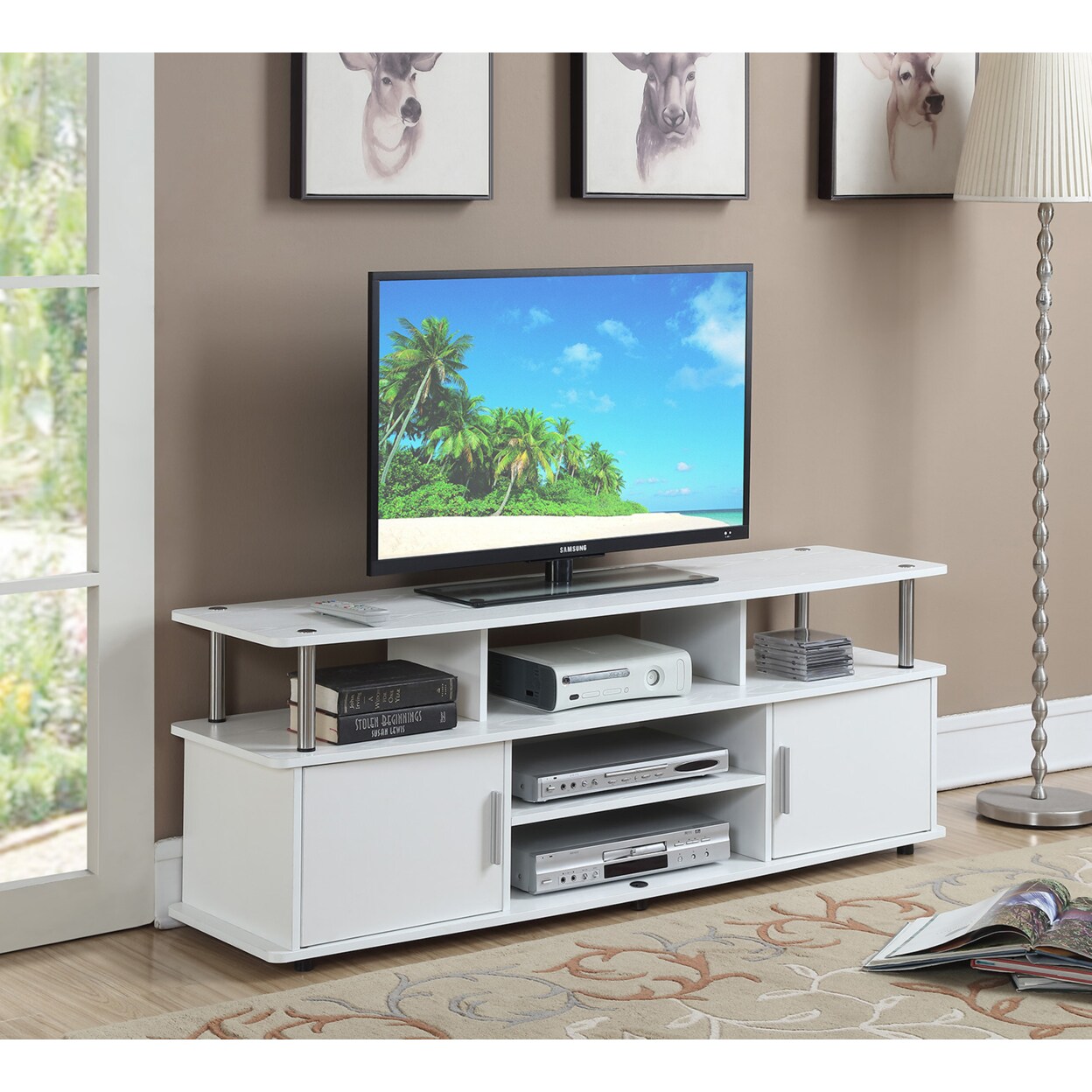 Convenience Concepts Designs2Go 60 inch Monterey TV Stand, White