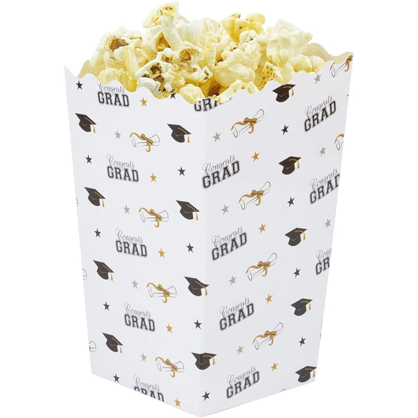 100 Pack Small Popcorn Party Favor Boxes, Class of 2024 Graduation Decor and Supplies, 3.3 x 5.5 in