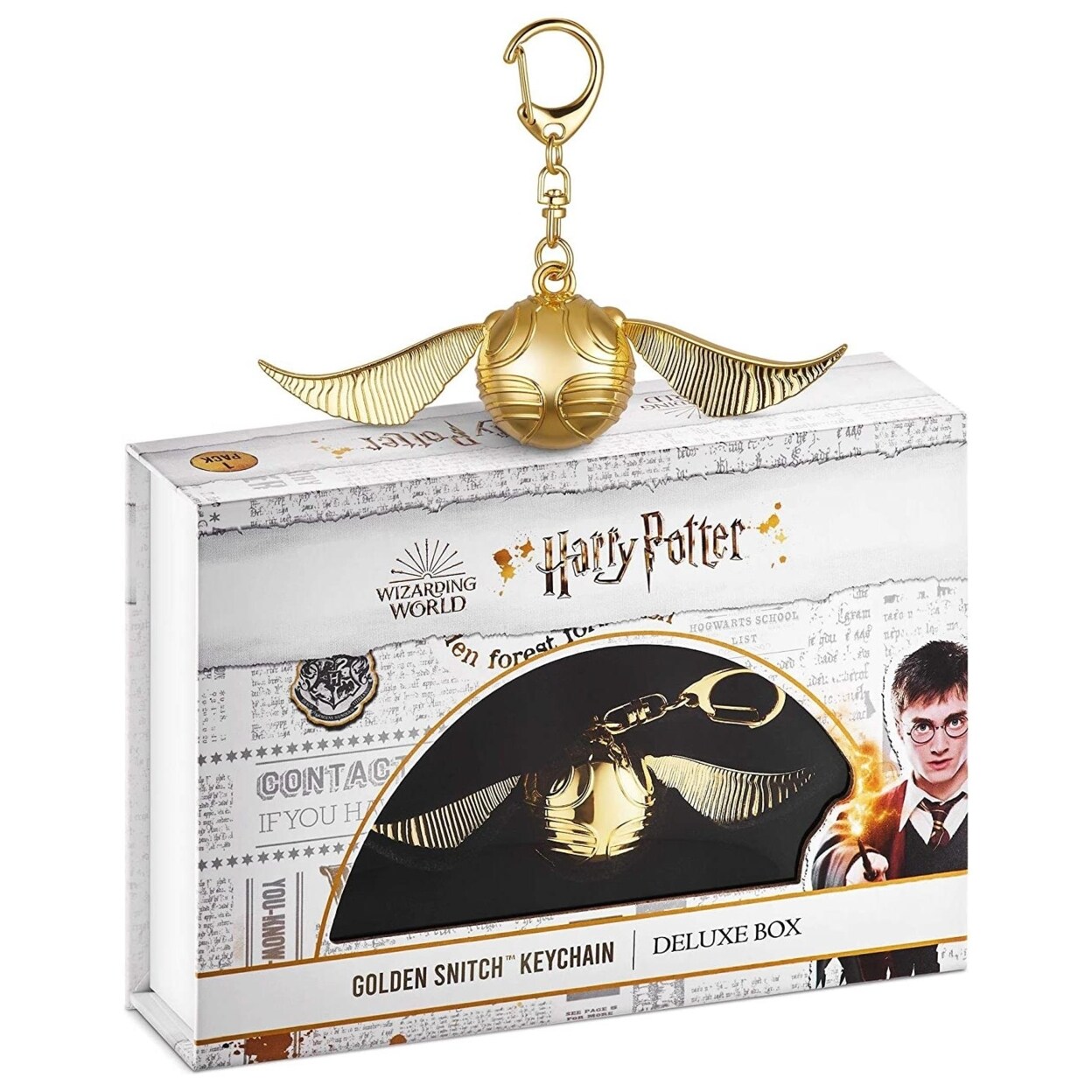 PMI International Harry Potter Golden Snitch Keychain Movable Wings for Zipper Pull Gifts Favors