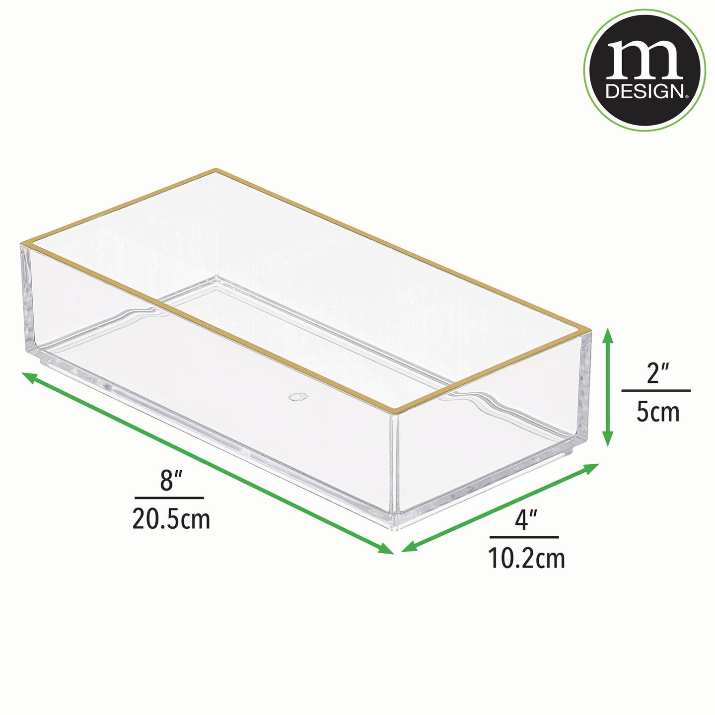mDesign Plastic Makeup Vanity Drawer Organizer Tray, 6 Pack
