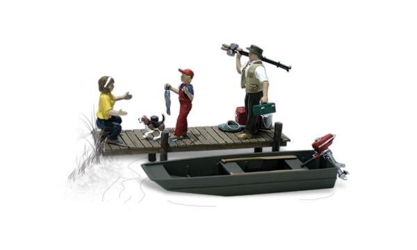 Woodland Scenics  HO-Scale HO FAMILY FISHING Diorama Accessory