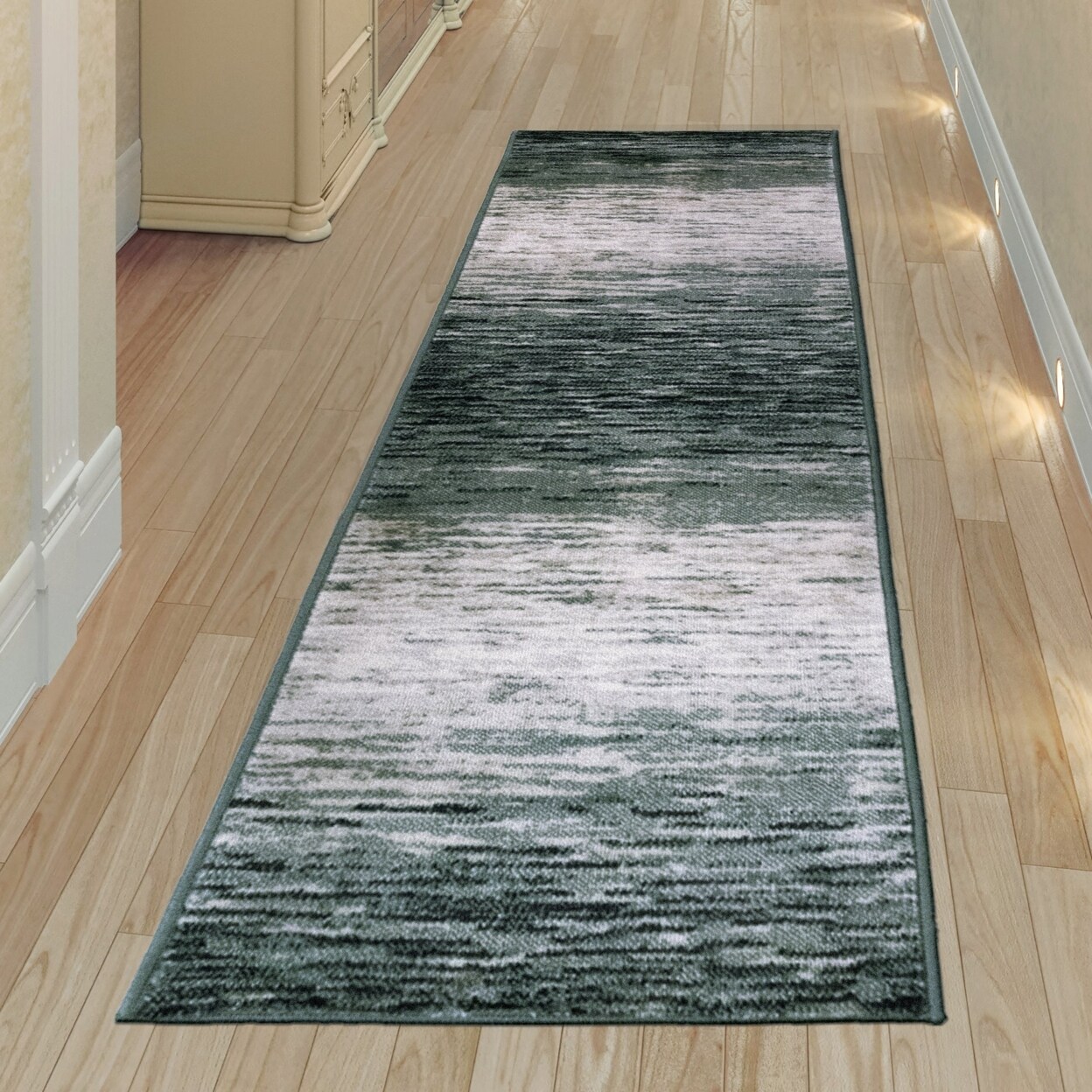 Strata Stripe Grey Bath Rug