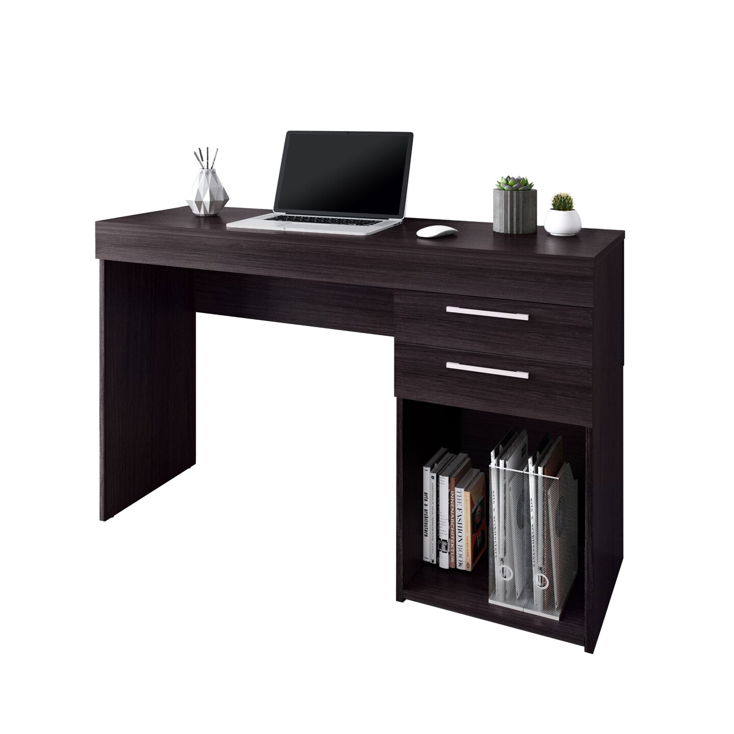 Techni Office Solutions Computer Desk Workstation with Storage - 47.5" - Espresso Brown