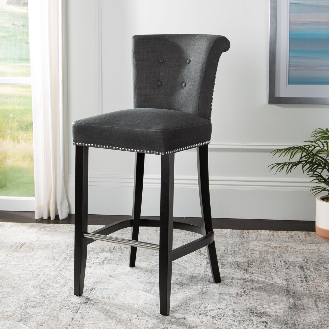 Bar stool with ring on online back