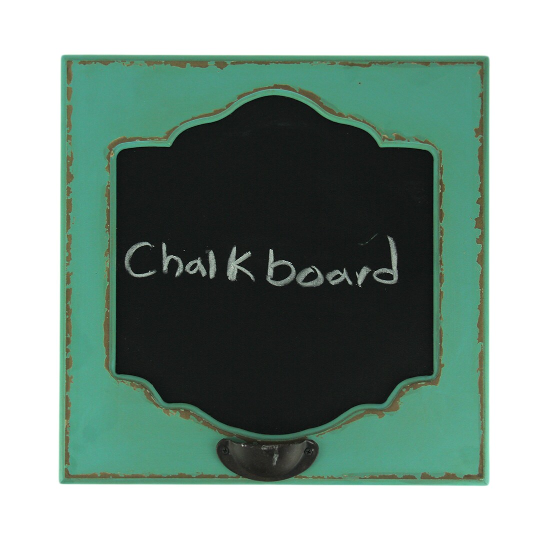 Distressed Blue Old Fashioned Wood Frame Wall Mount Chalkboard Sign