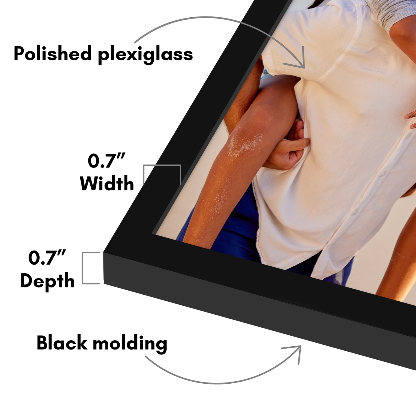 Americanflat Poster Frame - Perfect Frame for Photos and Artwork - Large Picture Frame - Polished Plexiglass - Hanging Hardware with Horizontal and Vertical Display