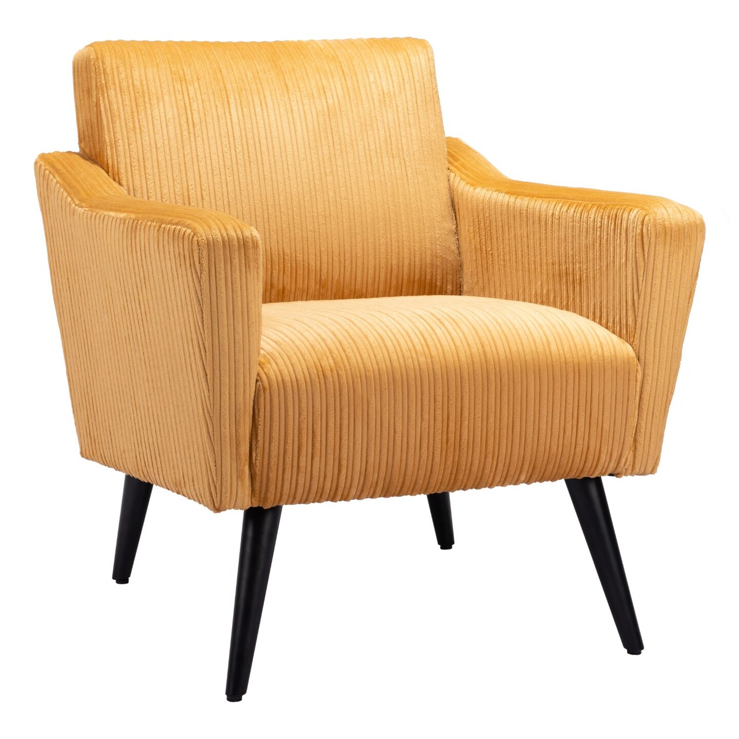 Modern Home 32.25&#x22; Yellow and Black Boho Style Upholstered Accent Chair