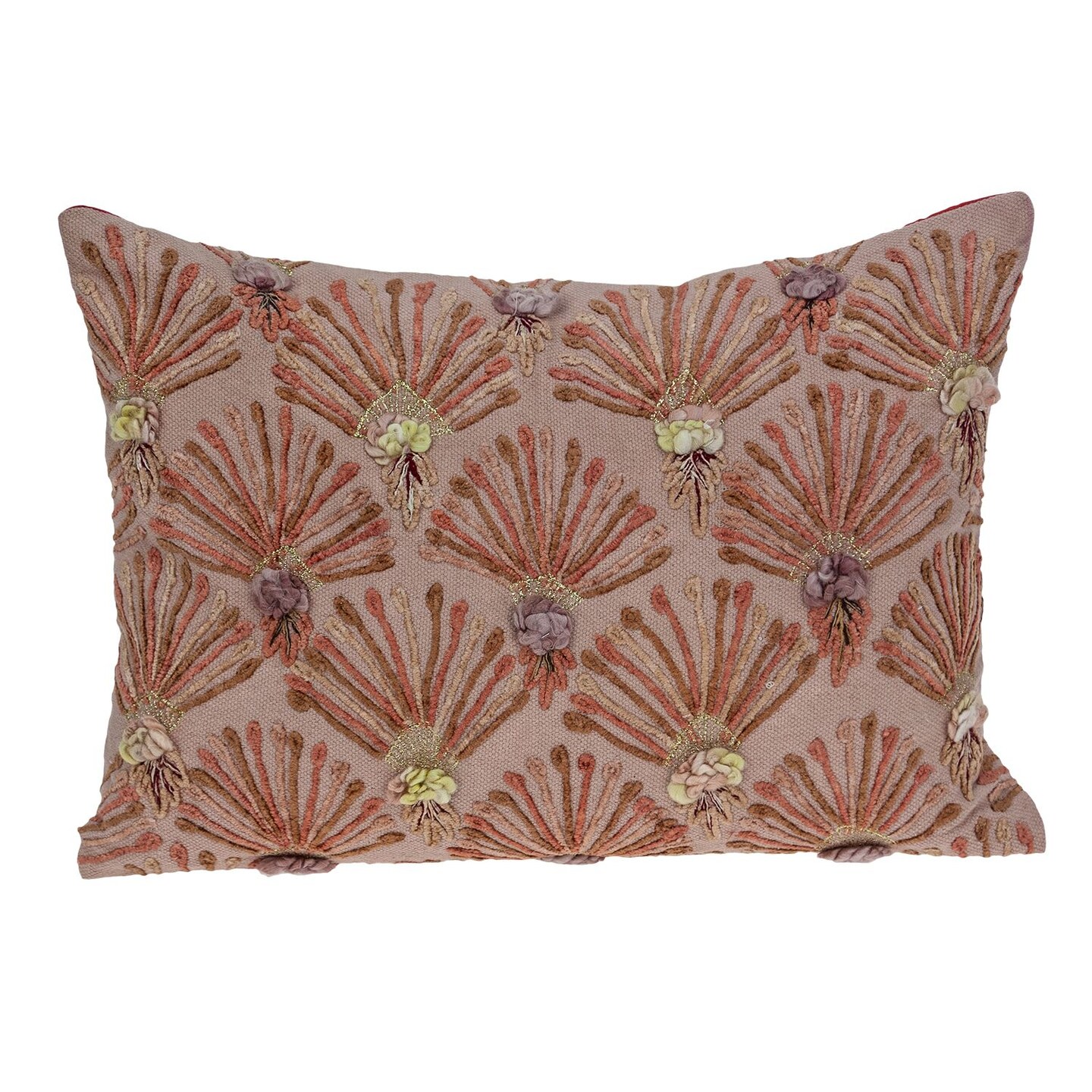Nassau Collection 20” Pink and Purple Embroider Floral Pattern Rectangular Throw Pillow Michaels