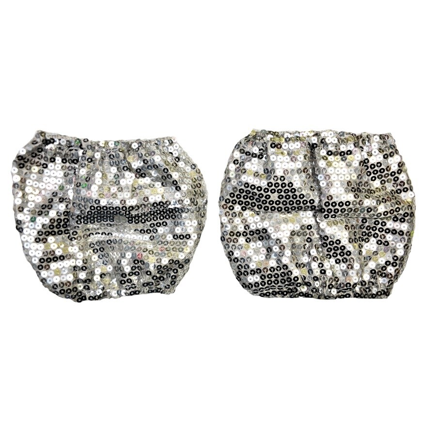 The Costume Center Set of 2 Silver Sequin Women Adult Leg Cuffs Halloween Costume Accessory - One Size
