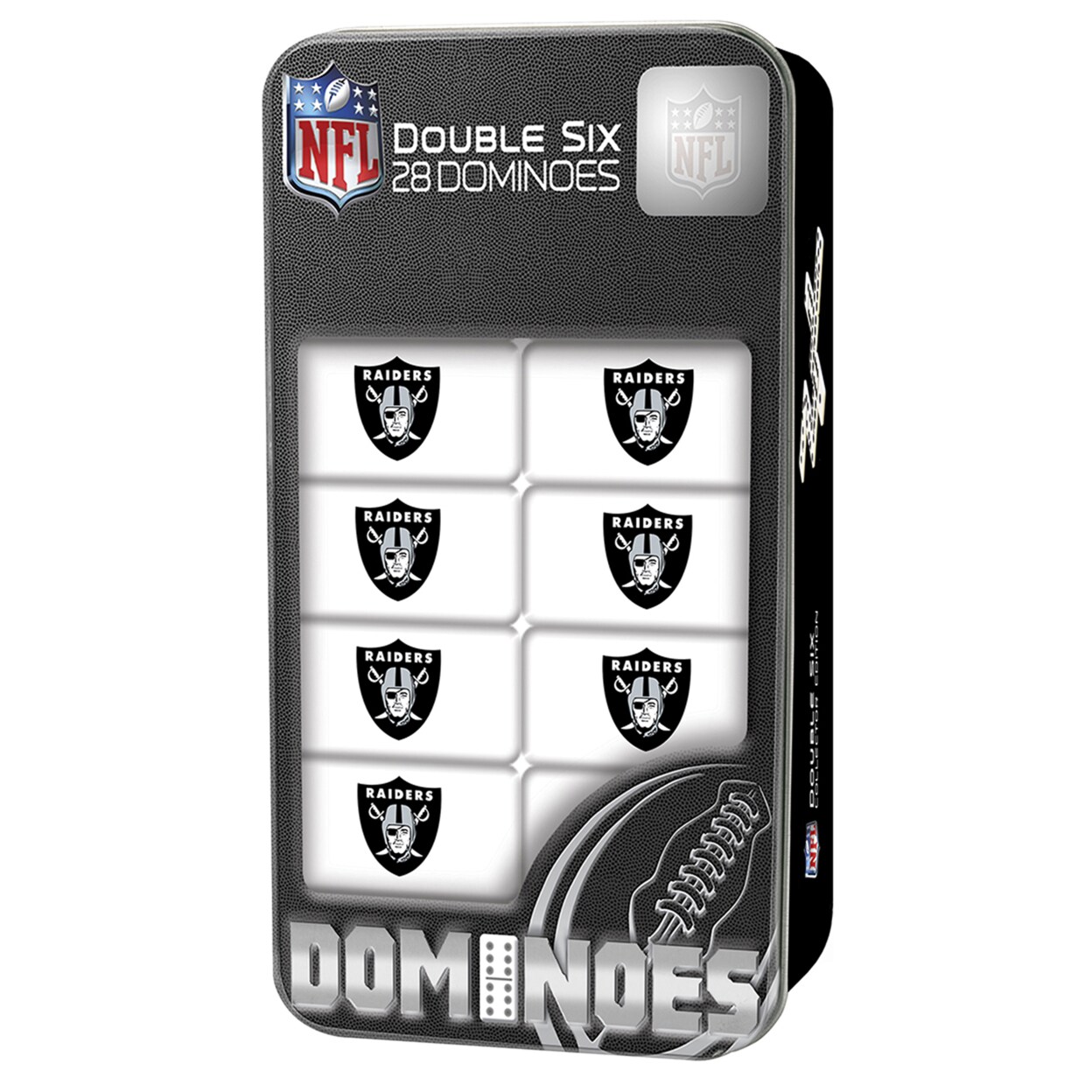 Masterpieces Officially Licensed NFL Las Vegas Raiders 28 Piece Dominoes Game for Adults