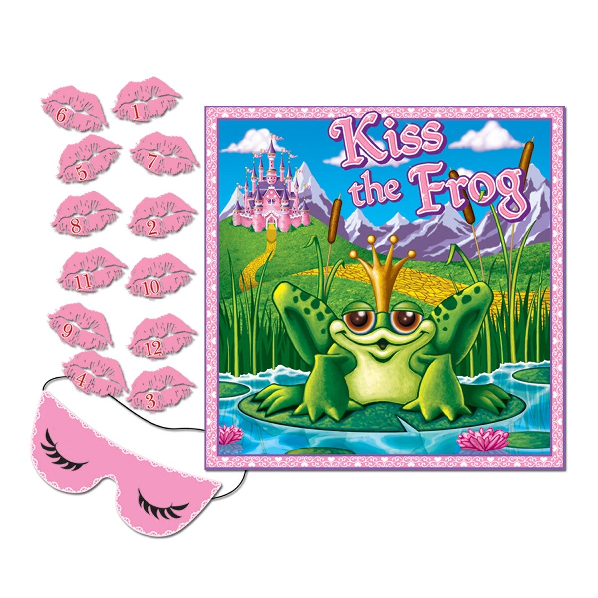 Party Central Club Pack of 24 Pink Princess Pin the Kiss on the Frog Party  Games | Michaels