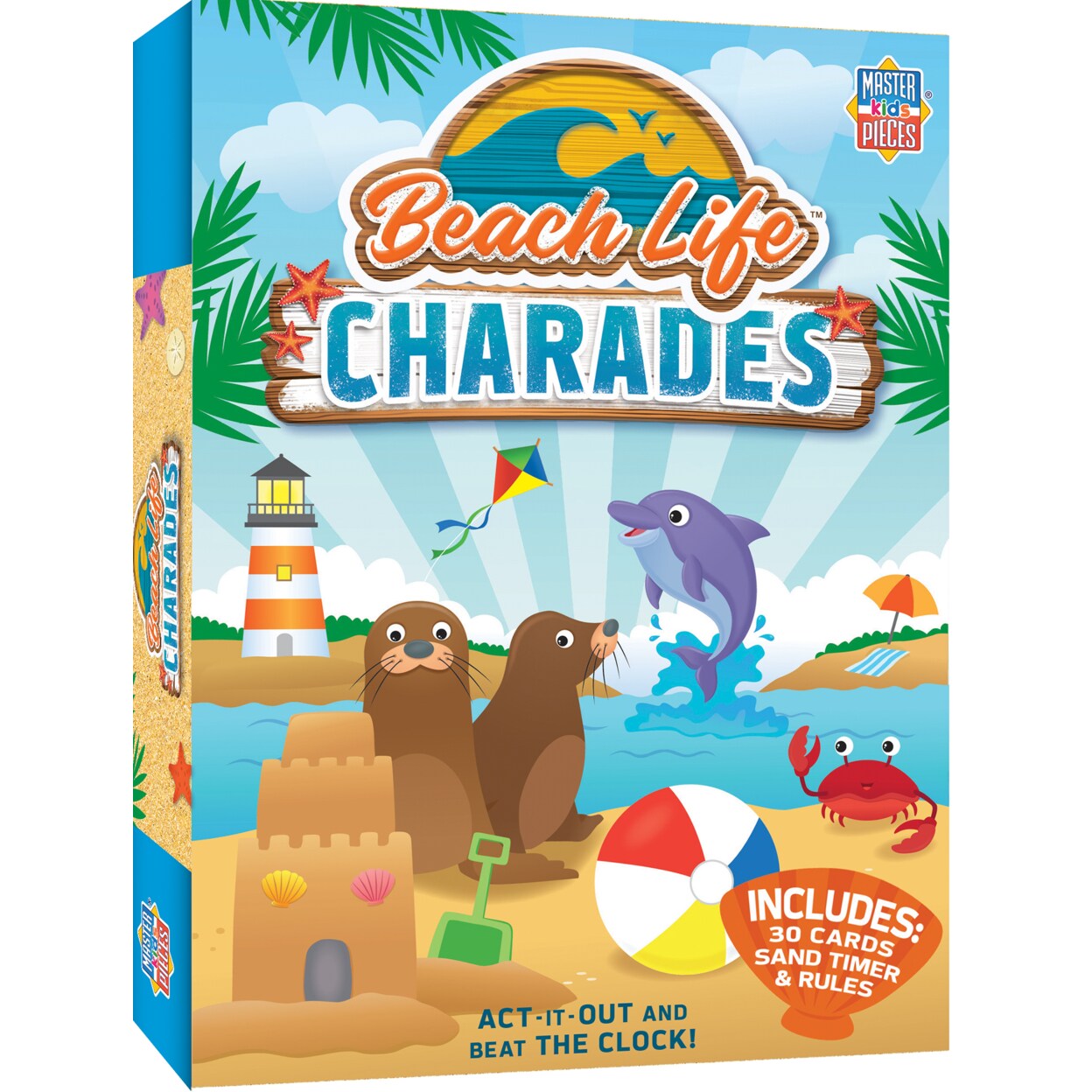 Masterpieces Kids Games - Beach Life - Charades Card Game