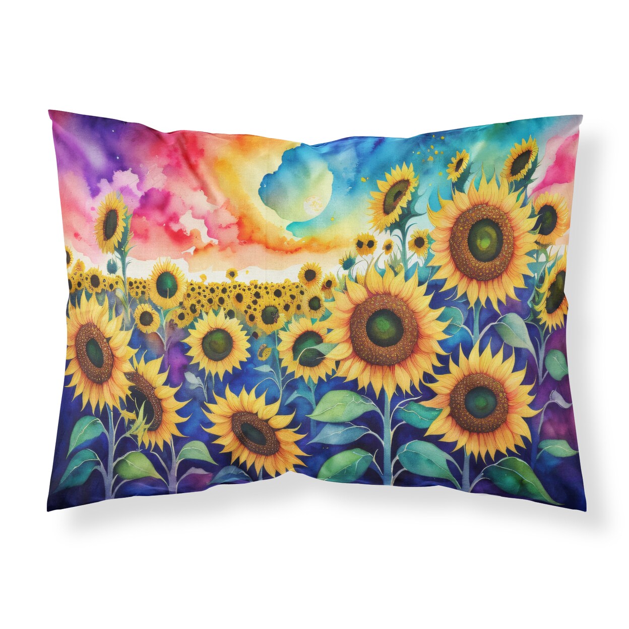Caroline&#x27;s Treasures Sunflowers in Color Fabric Standard Pillowcase